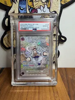 2025 ONE PIECE OP11-A FIST OF DIVINE SPEED 3RD ANNIV-GOLD MONKEY D. LUFFY PSA 10 - Image 2
