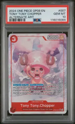 2024 ONE PIECE OP08-TWO LEGENDS ALTERNATE ART #007 TONY TONY CHOPPER PSA 10 - Image 1