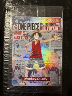 One Piece Monkey D. Luffy US Voyage College Basketball Promo Card (Sealed) - Image 1