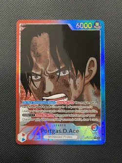 One Piece TCG Portgas D Ace Alternate Art Parallel Leader Card OP13-002 - Image 1
