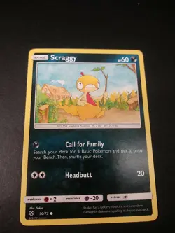 Pokemon Shining Legends Scraggy Common Card 50/73 NM - Image 1