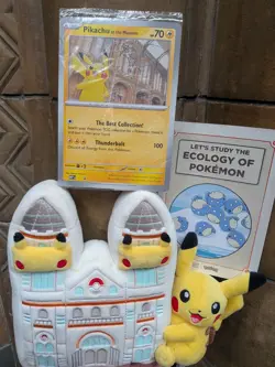 Pokemon x Natural History Museum Jumbo Promo Card Plush Ecology Book Bundle - Image 1
