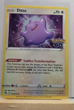 Ditto 053/078 Pokemon GO Stamped Holo Rare Pokemon Card NM - Image 1