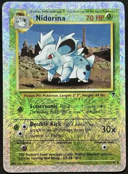 Tauros, Caterpie, Omastar And Nidorina Legendary Collection Pokemon Cards - Image 3