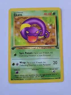 Pokemon TCG Ekans Fossil 1st Edition Regular Common Card 46/62 - Image 1