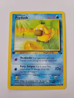 Pokemon TCG Psyduck Fossil 1st Edition Common Card 53/62 - Image 1