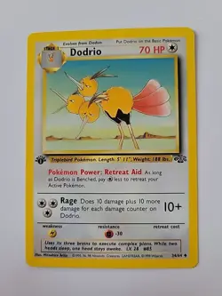 Pokemon TCG Dodrio Jungle 1st Edition Uncommon Card 34/64, Regular - Image 1