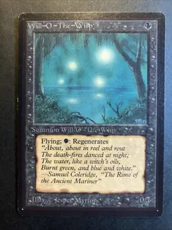 MTG Will-o'-the-Wisp Beta Edition Lightly Played Condition Black Rare!! - Image 1