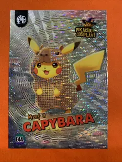 Capybara (Pikachu) #E44 - Silver Holo Box Hit Electric Pikachu Cosplay - Pokemon - Image 1