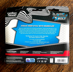 Pokemon TCG Scarlett Violet Black Bolt Tech Sticker Collection 3-Pack Blister - Image 2