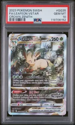 POKEMON SWORD AND SHIELD CROWN ZENITH GG35 LEAFEON VSTAR PSA 10 - Image 1