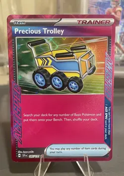Pokemon Precious Trolley ACE SPEC Rare Trainer Holo SV08 Surging Sparks 185/191 - Image 1