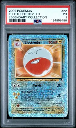 PSA 1 Electrode Legendary Collection Reverse Holo Foil #22 2002 Pokemon WoTC PR - Image 1