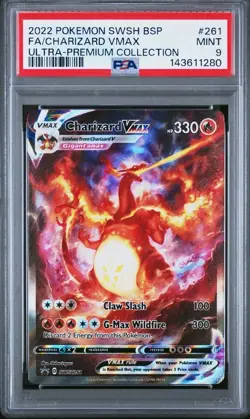 Pokemon TCG Charizard VMAX SWSH261 Full Art Ultra Rare Black Star PSA 9 - Image 1