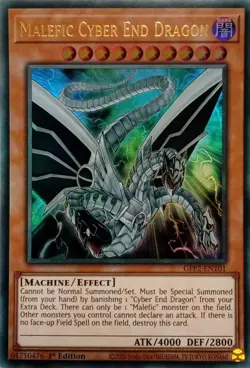 GFP2-EN101 MALEFIC CYBER END DRAGON ULTRA RARE 1ST EDITION YuGiOh CARD - Image 1