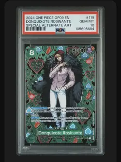 2024 One Piece OP09 #119 Donquixote Rosinante SP Alternative Art PSA 10 Gem MT - Image 1