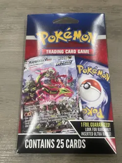Pokemon Rayquaza TCG VMAX Walmart Exclusive Pack New Sealed 25 Cards (1 Foil) - Image 1