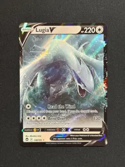 Pokemon Card Lugia V 138/195 Sword & Shield Silver Tempest Half Art Holo Rare - Image 1