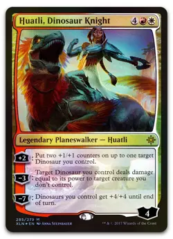 Huatli, Dinosaur Knight #285 (Foil) (NM) Ixalan XLN Magic MTG - Image 1