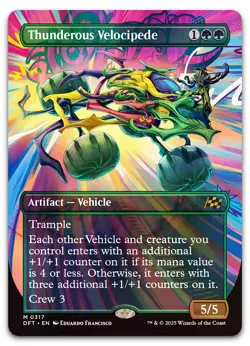 Thunderous Velocipede (Borderless) #317 (Foil) (NM) Aetherdrift DFT Magic MTG - Image 1