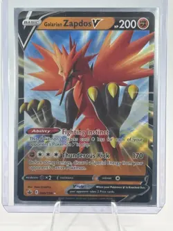 Galarian Zapdos V 080/198 Ultra Rare Chilling Reign Pokemon TCG Near Mint - Image 1