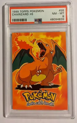 1999 Pokemon Topps Movie Edition Blue Logo Charizard #6 #E6/12 PSA 8 (NM - MT)! - Image 1