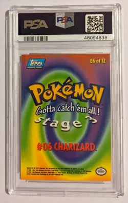 1999 Pokemon Topps Movie Edition Blue Logo Charizard #6 #E6/12 PSA 8 (NM - MT)! - Image 2