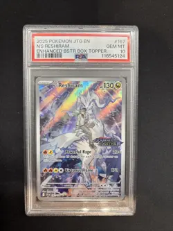 Pokemon N's Reshiram 167/159 Journey Together Stamped Box Topper PSA 10 GEM MINT - Image 1