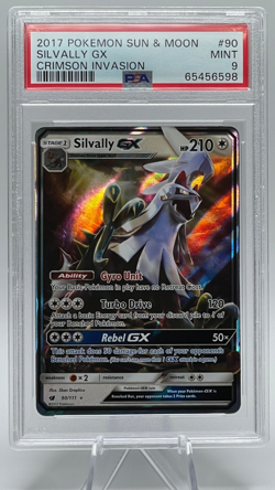 2017 POKEMON SUN & MOON CRIMSON INVASION #90 SILVALLY GX PSA 9 MINT - Image 1