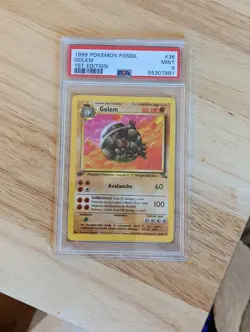 1999 Pokemon Fossil 1st First Edition Golem 36/62 Non Holo PSA 9 MINT - Image 1