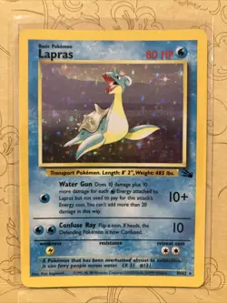 Pokemon TCG Lapras Fossil 10/62 Holo Rare - Image 1