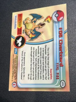 1999 Topps Pokemon T.V. Rainbow Foil Charizard #6 🔥 Blue logo - Holo Scratches - Image 5