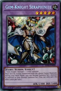 SHVA-EN048 GEM-KNIGHT SERAPHINITE SECRET RARE 1ST EDITION YuGiOh CARD - Image 1