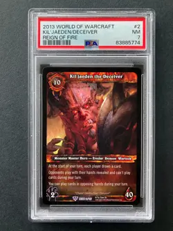 PSA 7 Kil'Jaeden The Deceiver 2/197 World Of Warcraft Reign Of Fire WoW Tcg - Image 1