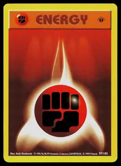 Pokemon Card - Fighting Energy Base Set (Shadowless) 97/102 Common 1st Edition - Image 1
