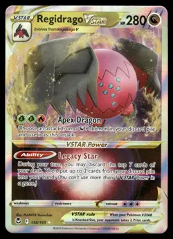 Pokemon Cards Regidrago VSTAR 136/195 Silver Tempest Holo Rare VSTAR NM - Image 1