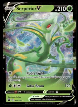 Pokemon Cards Serperior V 007/195 Silver Tempest Holo Rare V LP - Image 1
