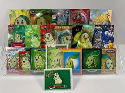 Pokemon Lot of Cards and Stickers All Chikorita #152 Chikorita Only Lot of 19 - Image 1