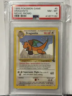 Pokemon Dragonite WB Movie Promo Card #5 WOTC PSA 8 - Image 1