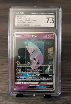 Pokemon Mewtwo GX Secret Rare 78/73 Shining Legends CGC 7.5 NEAR MINT+ - Image 1