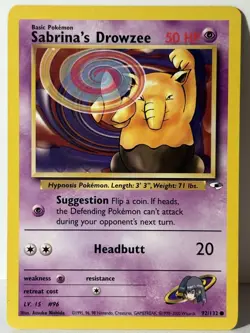Sabrina's Drowzee 092/132 Gym Heroes LP Pokemon Fast Shipping - Image 1