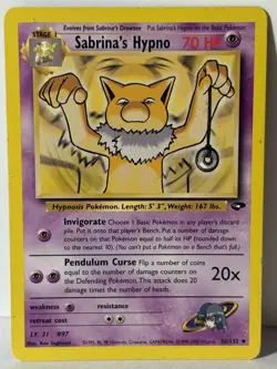 Sabrina's Hypno 056/132 Gym Challenge LP Pokemon Fast Shipping - Image 1