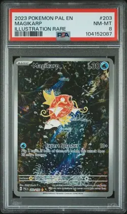 2023 POKEMON PAL EN-PALDEA EVOLVED ILLUSTRATION RARE 203 MAGIKARP PSA 8 - Image 1