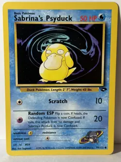 Sabrina's Psyduck 099/132 Gym Challenge LP Pokemon Fast Shipping - Image 1
