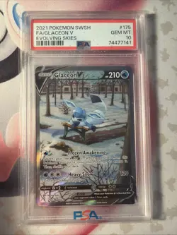 Pokemon Glaceon V Evolving Skies Full Alt Art #175 PSA 10 Gem Mint - Image 1