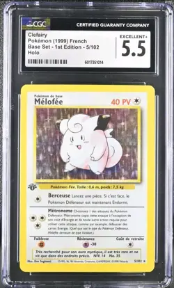 1999 Pokemon French 1st Edition Base Set Clefairy Melofee CGC 5.5 - Image 1