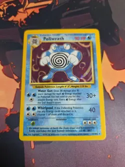 Poliwrath Unlimited Holo Rare Pokemon TCG Base Set 13/102 MP - Image 1