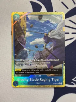 One Piece English PRB02 Alt Art Gravity Blade Raging Tiger OP06-058 - Image 1