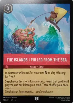 130/204 THE ISLANDS I PULLED FROM THE SEA AZURITE UNCOMMON DISNEY LORCANA CARD - Image 1