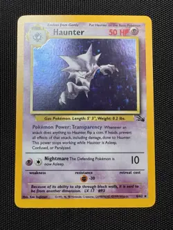 Pokemon TCG Haunter Fossil Unlimited Rare Holo Card 6/62 - LP - Image 1